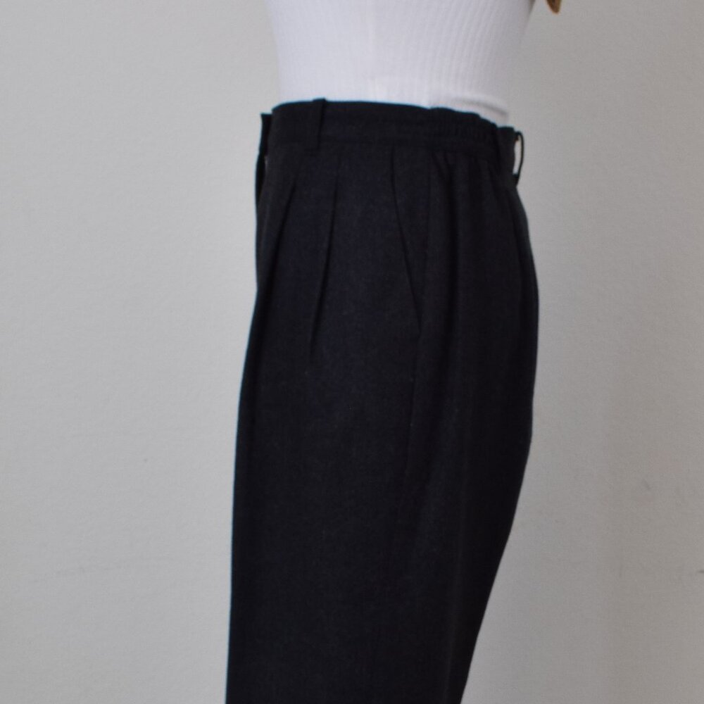 Vintage 90s Wool/Nylon Pleated Lined Trousers‎ size 8P Petite | 28-waist - Picture 2 of 10